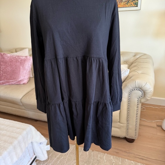 Zara Black Ribbed Collar Top - Picture 4 of 8